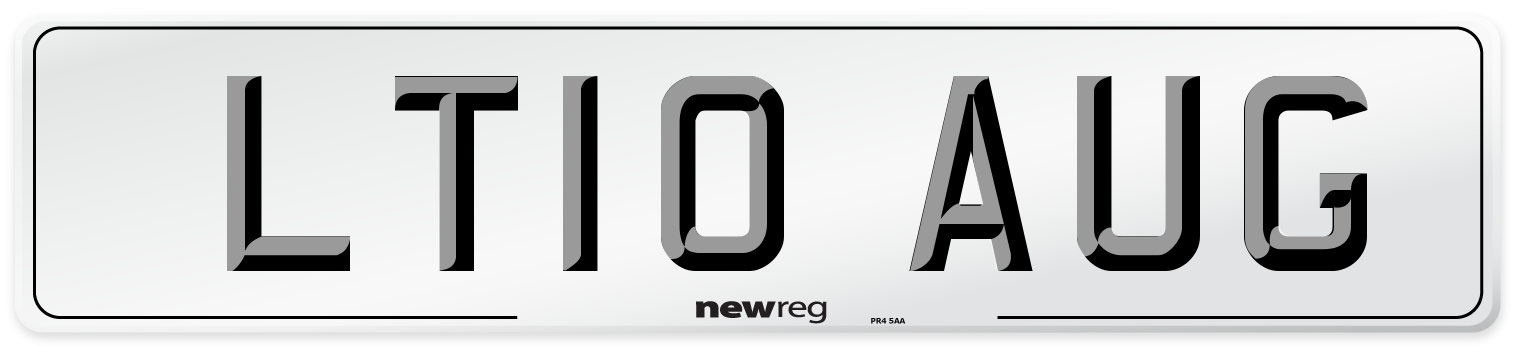 LT10 AUG Number Plate from New Reg